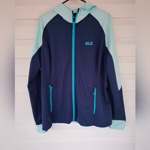 Jack Wolfskin Nanuk Zip Front Blue Jacket Hooded size XL